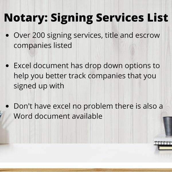 Notary: Signing Services List