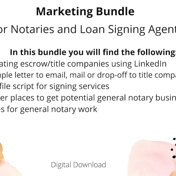 Marketing Package for Notaries & Loan Signing Agents | Market and Grow Your Business | How to Use LinkedIn to Find Business