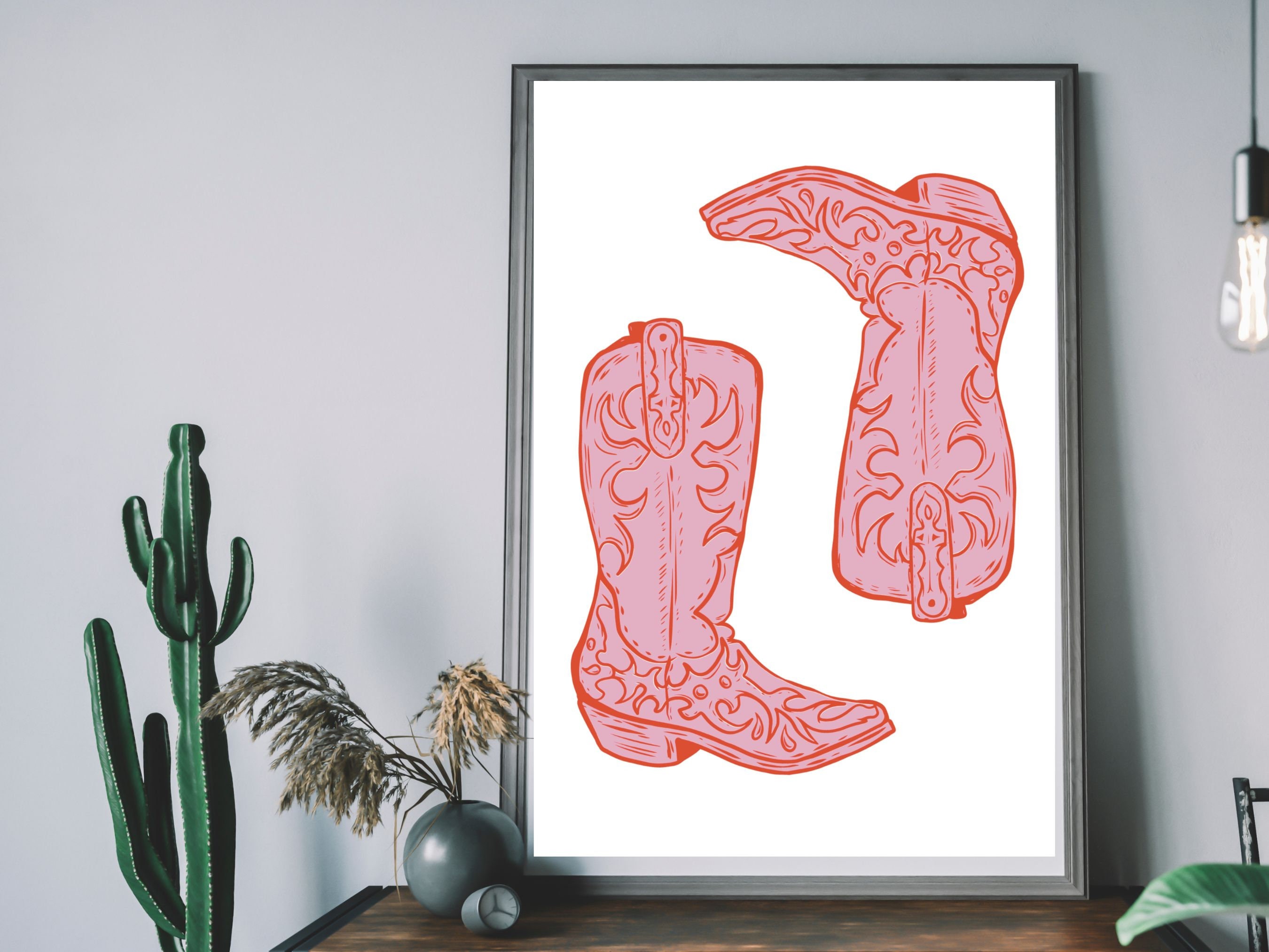 2021 Fancy Red Cowboy Boots Calendar Poster