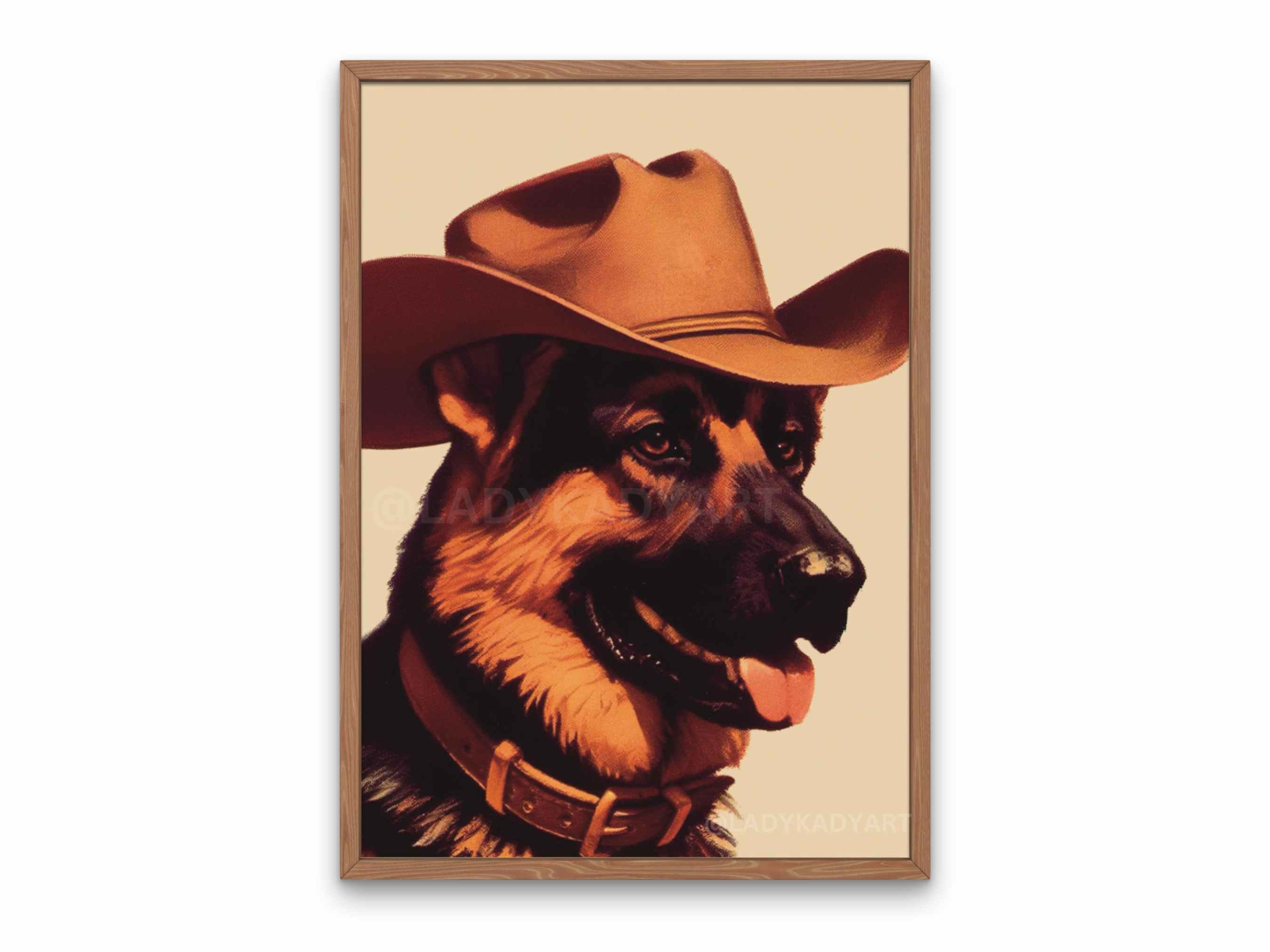 Vintage German Shepherd Art