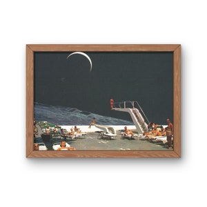 Surreal Retro Collage Art Print,Surreal Art, Retro Art, Vintage Collage, Space Collage Art, Unique Wall Art, 1960s Decor, Surrealism