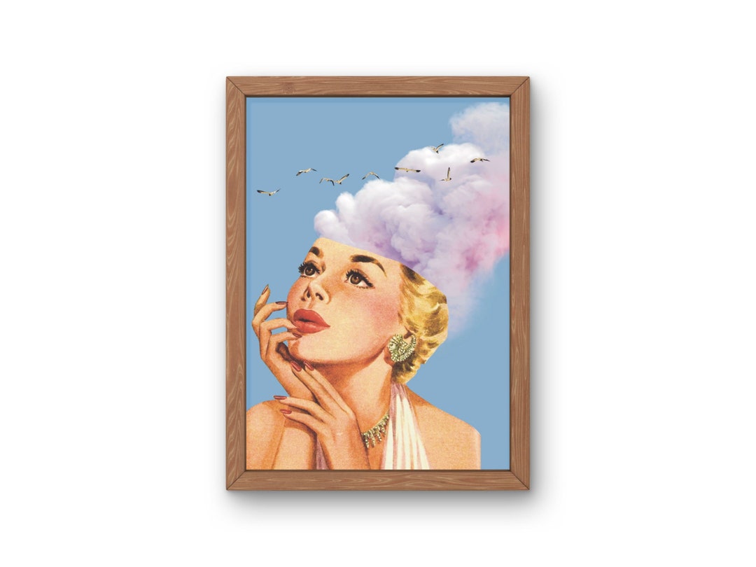 Vintage Style Surreal Collage, Collage Art Print, Surreal Wall Art