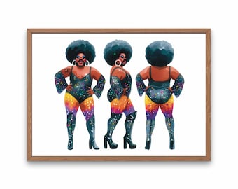 Drag Queen Watercolor Art Print: LGBTQ+ Pride Decor