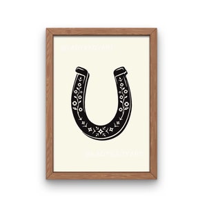Floral Horseshoe Wall Art, PRINTABLE Western Art, Vintage Western Decor, Cowboy Poster, Cowgirl Art Print, Horseshoe Wall Art, Trendy Art