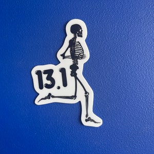 Half Marathon Skeleton Sticker Decal, Half Marathon Training, Half Marathon Gift, Runners Gift, Running Sticker, 13.1 Sticker, Marathon Plan