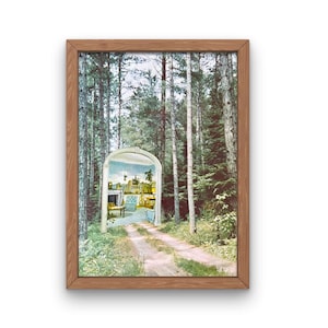 Woodsy Wall Decor, Vintage Collage Art Print, Whimsical Wall Art, Cottage Core Wall Decor, Vintage Cottage Core Art Print, Forest Core Decor