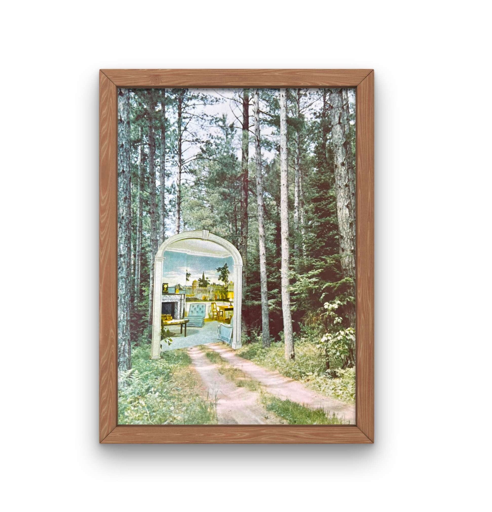 Woodsy Wall Decor, Vintage Collage Art Print, Whimsical Wall Art, Cottage Core Wall Decor, Vintage Cottage Core Art Print, Forest Core Decor