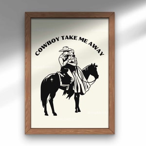 impression d&#39;art vintage cowboy et cowgirl à cheval (téléchargement numérique)