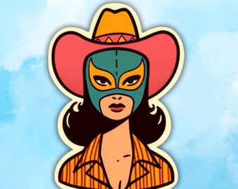 Luchadora Cowgirl Vinyl Sticker