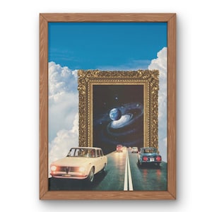 Space Portal Collage, Collage Art Print, Surreal Wall Art, Surrealism Print, Retro Wall Print, Vintage Collage Print, Retro Collage Art
