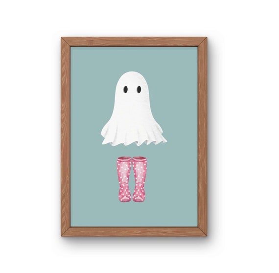 画材 AirMacgucci ghost Its Rainning Good Ghost With Umbrella in Rain Print, Ghost in Autumn, Fall Dark