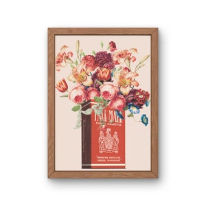 Vintage Cigarette Collage Art Print, Vintage Collage Print, Retro Collage Art, Vintage Cigarette Advertisement, Vintage style floralWall Art