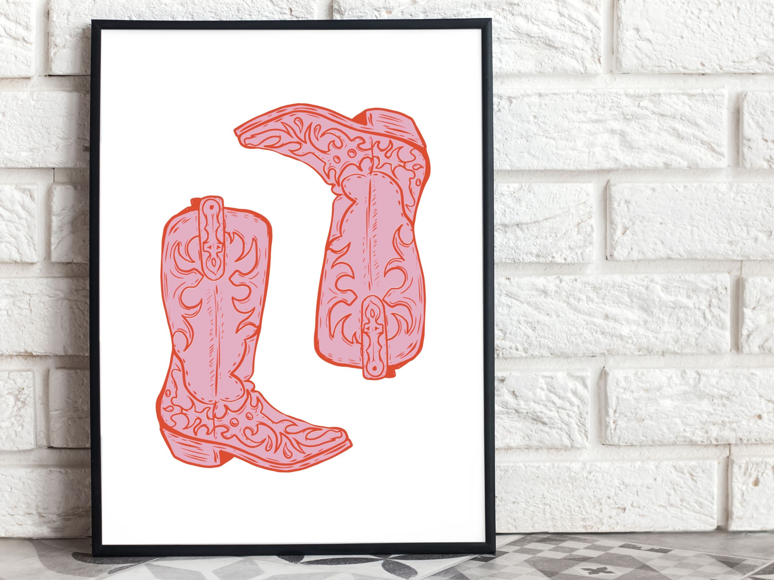 2021 Fancy Red Cowboy Boots Calendar Poster