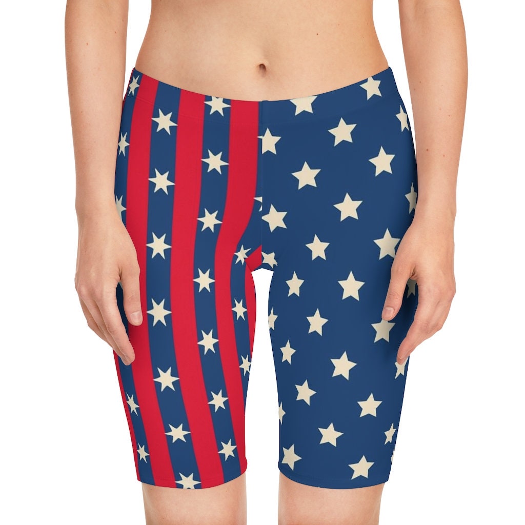 4th of July Blue Lives Matter Distressed American Flag Womens Booty Shorts 