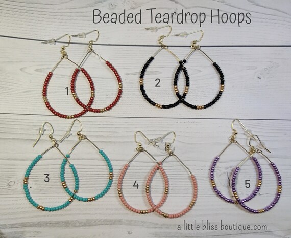 Bliss 1 Bead Short Hook Earrings in Grey Bliss 1 Bead Short Hook Earrings in Grey
