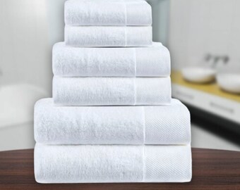 Bath Towel, American Comfort Luxury White Bath Towel Set,Unparalleled Hotel-Quality Luxury. Quick-Dry, and Ultra-Soft Cotton Towels, (6 Pcs)