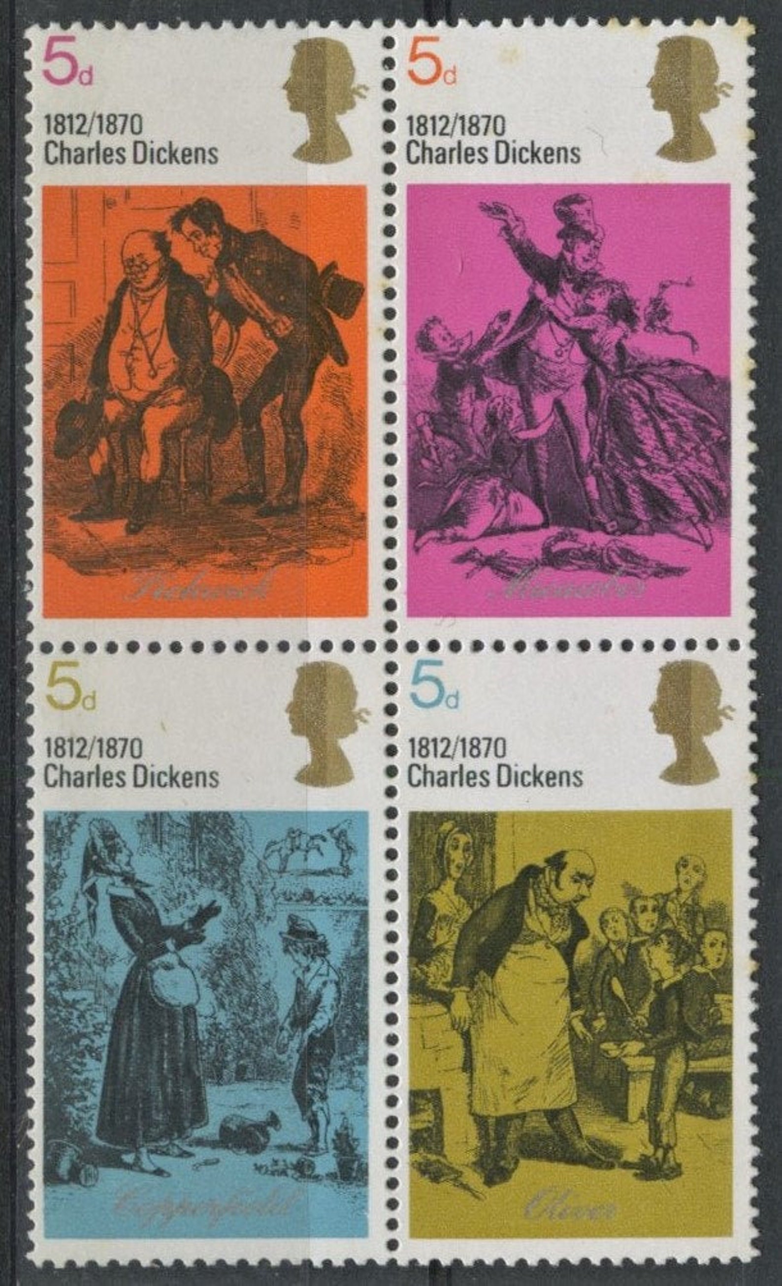 GB British Charles Dickens Vintage 1970 Postage Stamp Set 4 Etsy