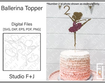Ballerina Silhouette Cake Topper: No Number, DIY Template (Digital Download)
