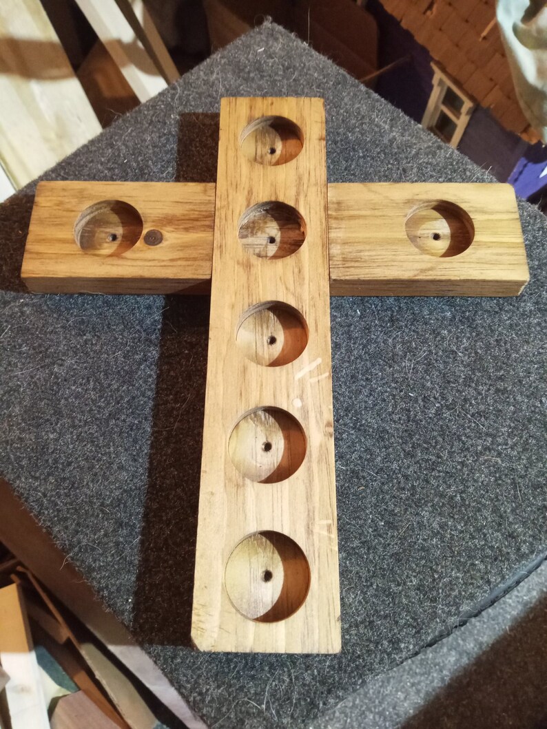 Wooden Cross Candle Holder. It Comes With 7 Free Tea Candles. This is a