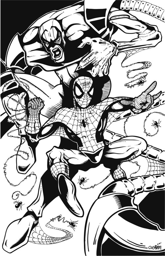 Spiderman Comic Art Black And White