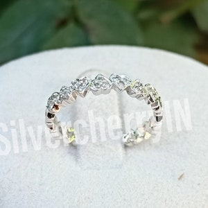 Heart Diamond Ring, Tiny Heart&#39;s Ring,  925  Silver Ring, Heart Ring, Stackable Heart Ring, Natural Diamond Stackable Ring, Gift for her
