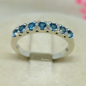 London Blue Topaz Ring, Statement Ring, Natural Gemstone Ring, 925 Silver Ring, Minimalist Jewelry, Natural Topaz Ring, Daily Wear Ring