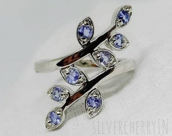 Natural Tanzanite Ring: 925 Sterling Silver, December Birthstone