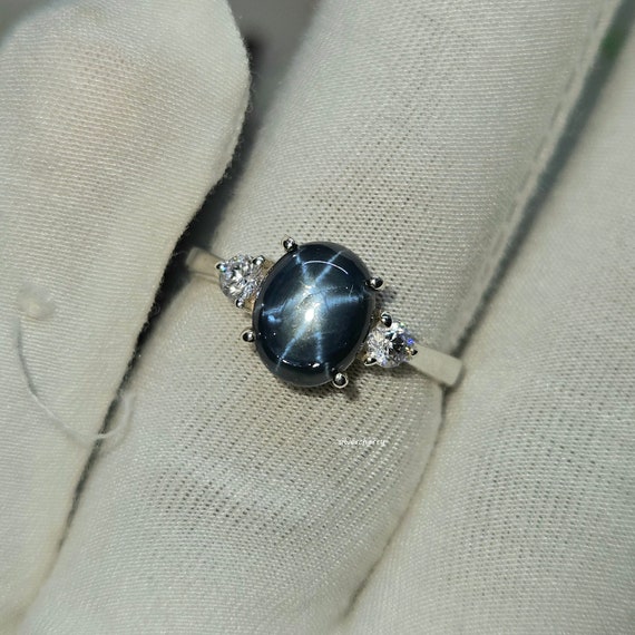 Sapphire rings for men, Luxury star sapphire diamond ring yellow gold –  Lilo Diamonds