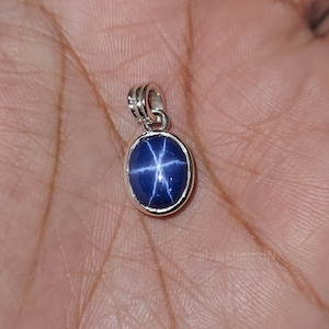 Blue Star Sapphire 925 Silver Pendant - September Birthstone