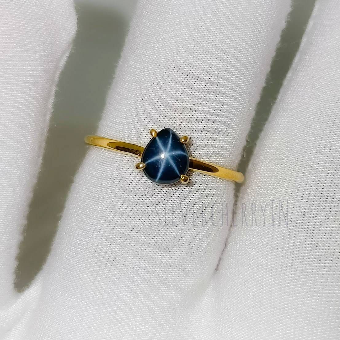 White Gold Star Sapphire Ring – jewelry custom design