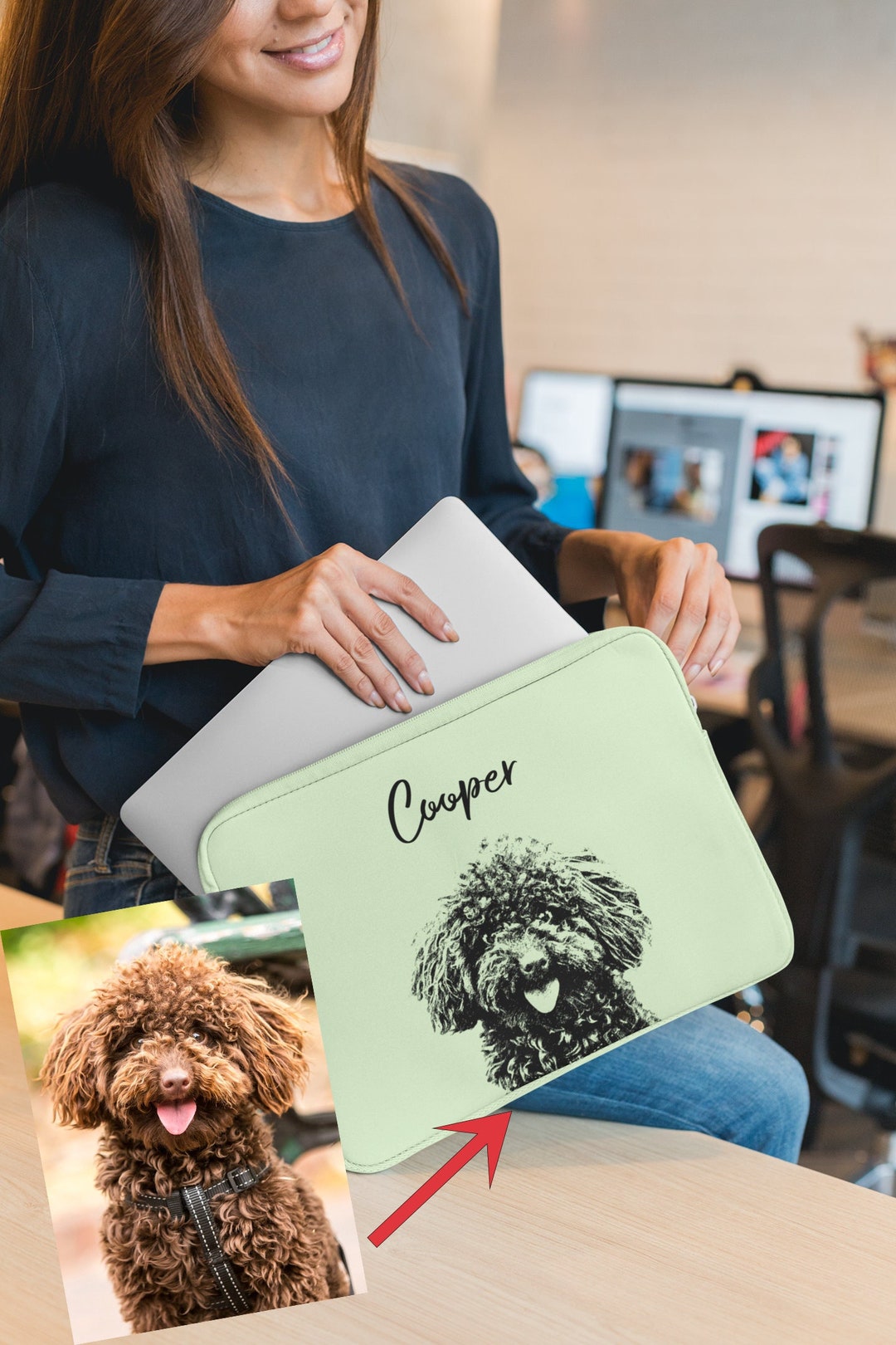 Custom Laptop Case Using Pet Photo Name Laptop Sleeve Etsy
