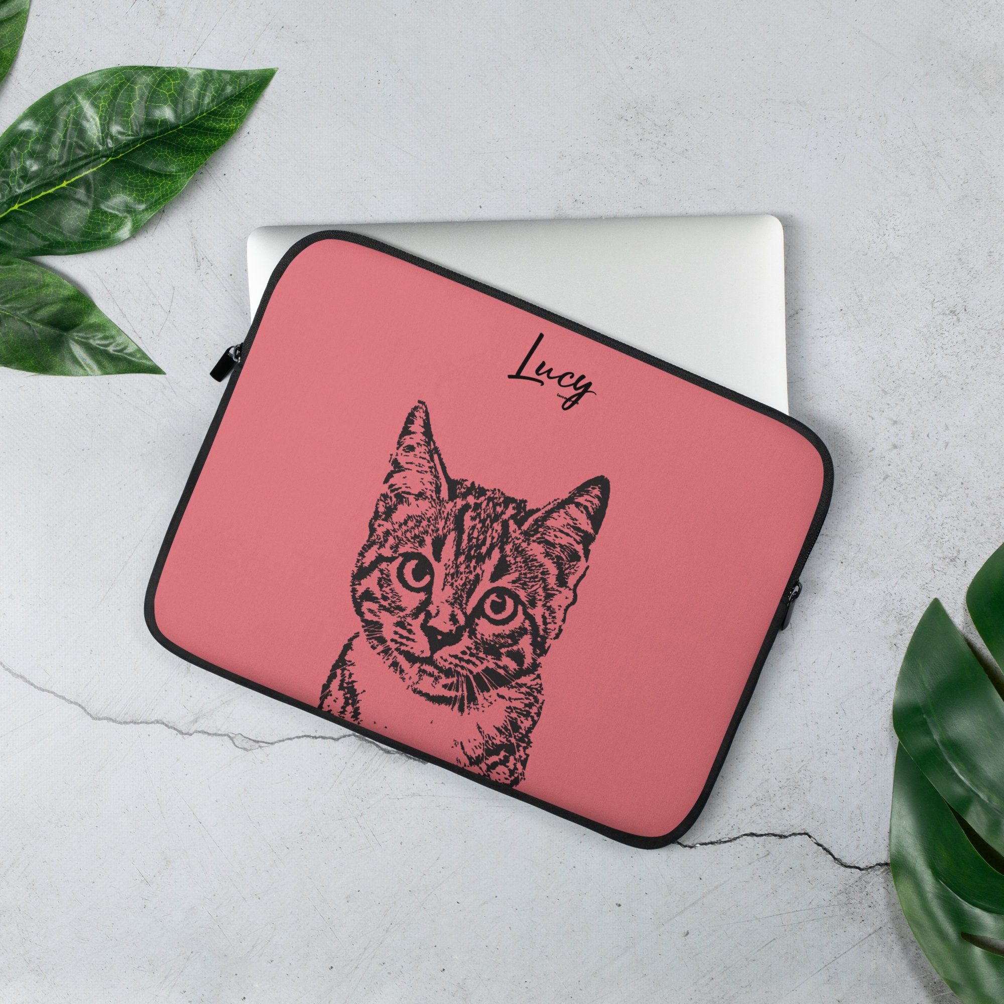 Custom Laptop Case Using Pet Photo Name Laptop Sleeve Etsy