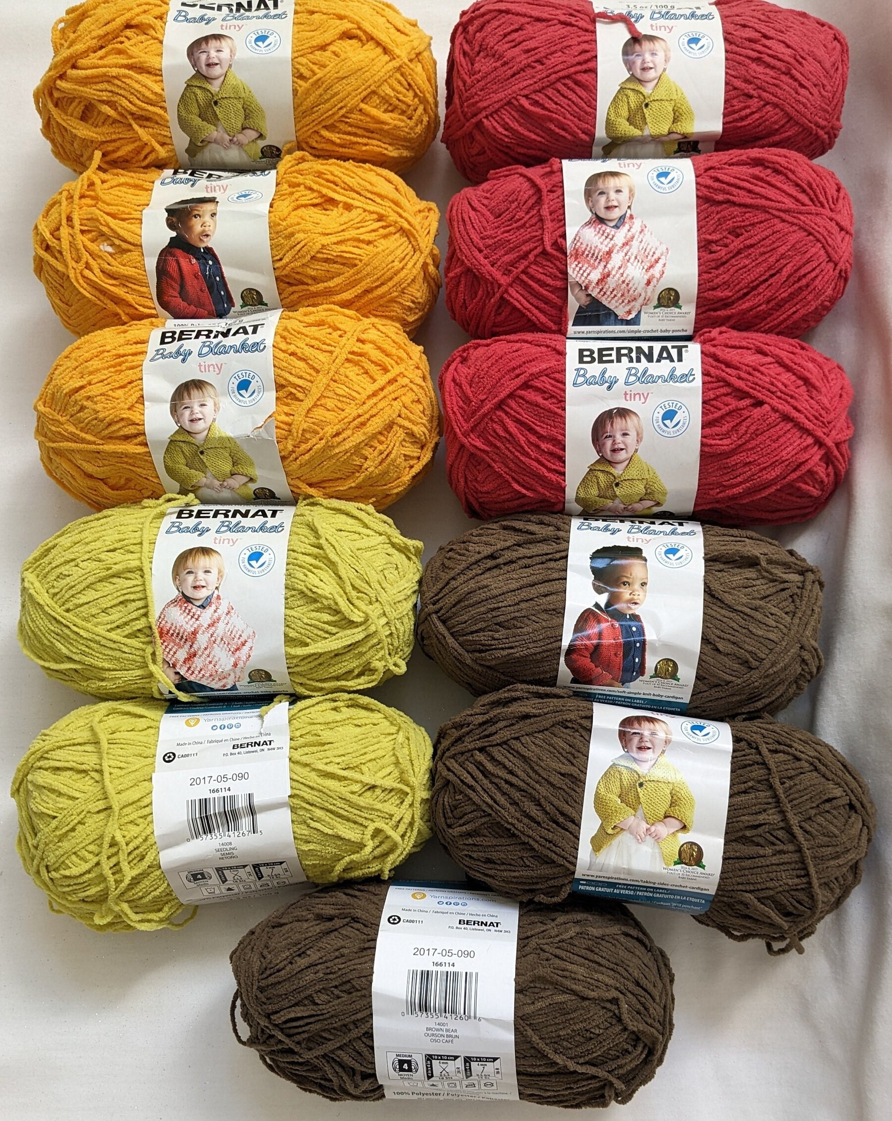 Bernat Baby blanket yarn lot of 4 skeins-3.5 oz each-Red Barn