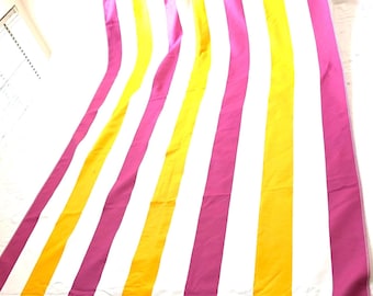 Bright Beach Large Beach Towel 76" x 35" Stripes Pink White Yellow