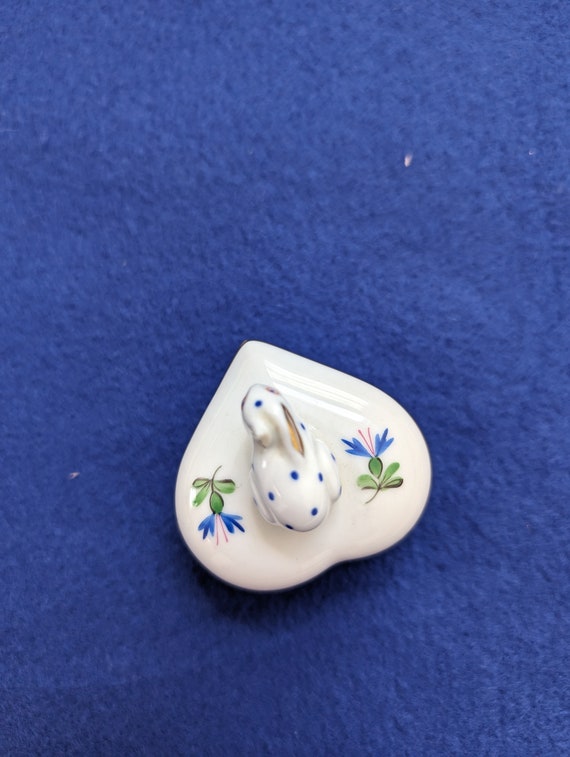 Herend Hungary 6112/PBG Ring/Earrings Box Heart B… - image 8