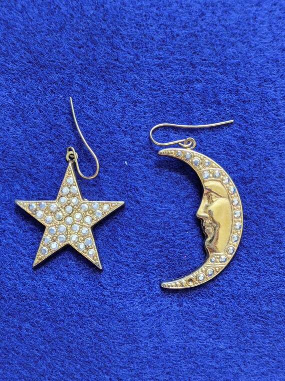 Crystal moon dangle earrings Gem