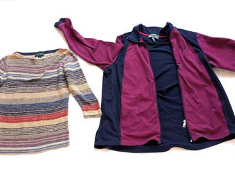 Lauren Ralph Lauren Striped Knit Sweater Or Cardigan