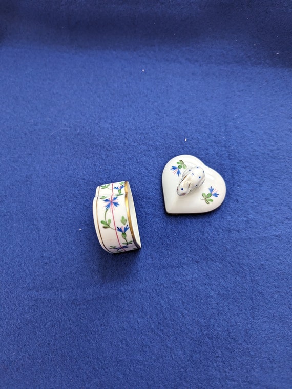 Herend Hungary 6112/PBG Ring/Earrings Box Heart B… - image 3