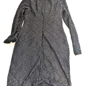 Woman Cocktail Dress Adrianna Papell Evening Floral Black Lace Long Sleeve Size 12P image 5