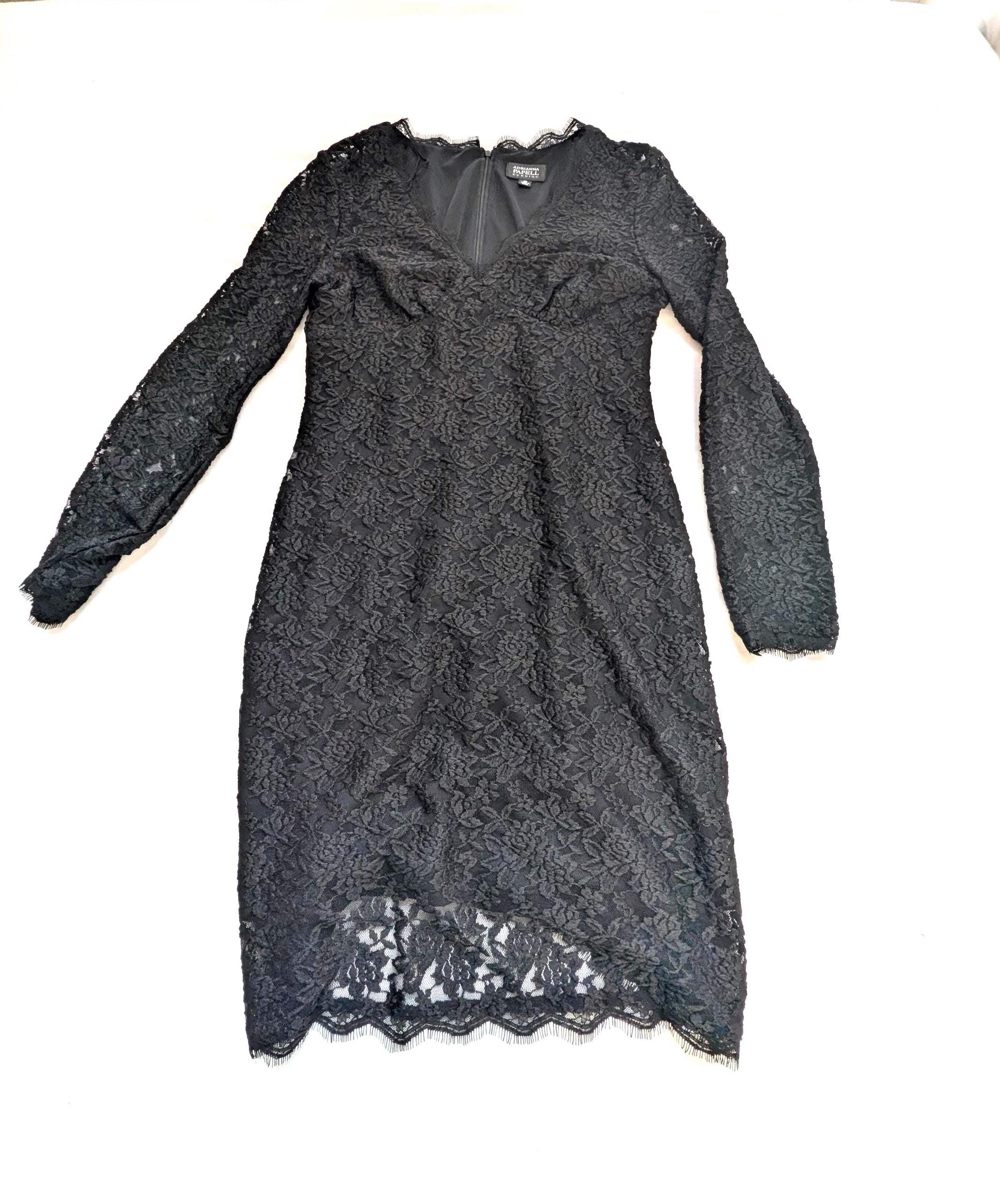 Black Floral Dress Adrianna Papell - Etsy