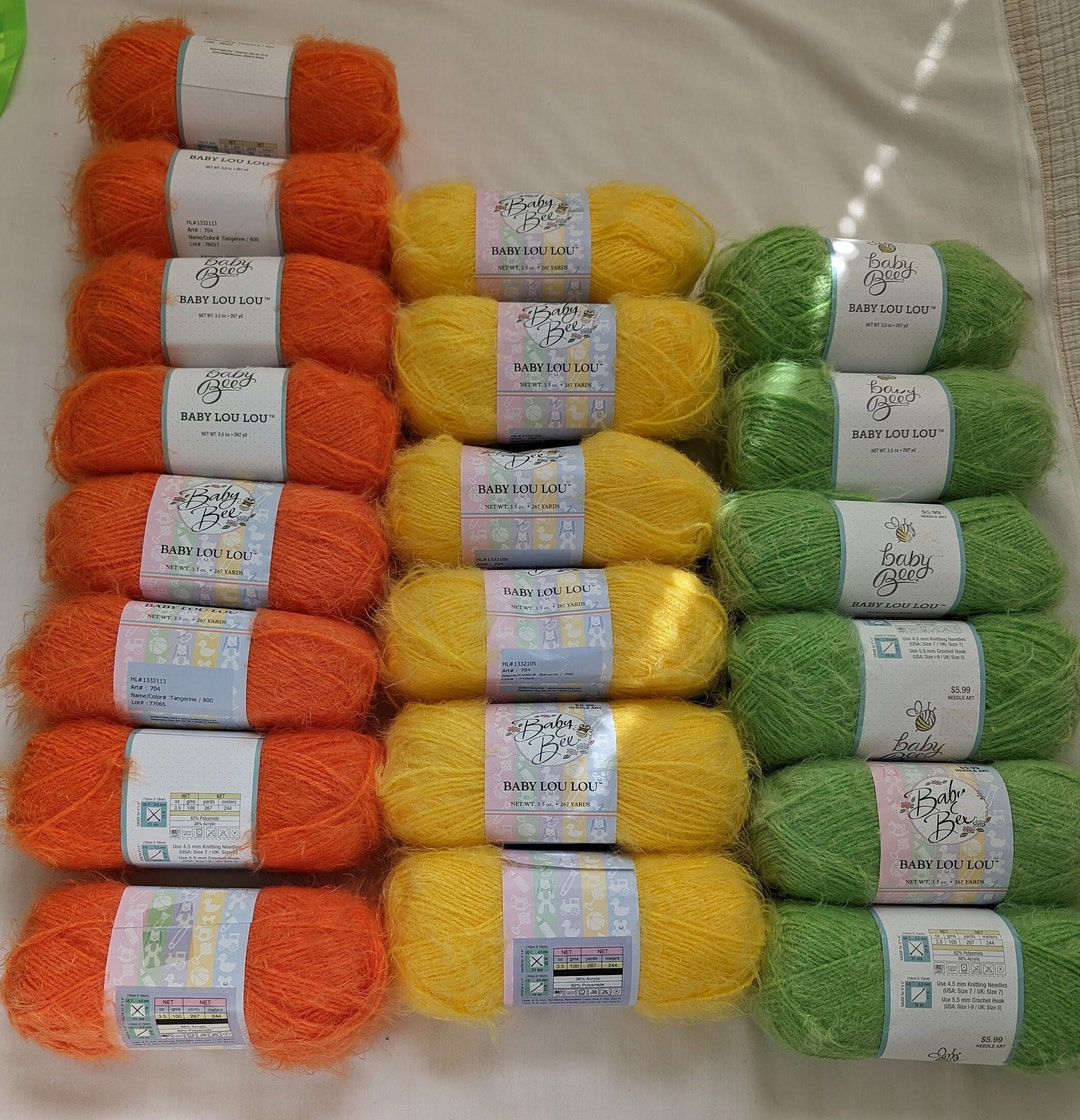 Yarn Craft Baby Bee Lou Lou 3dif Col/qty Tangerine Banana Celery 3.5oz