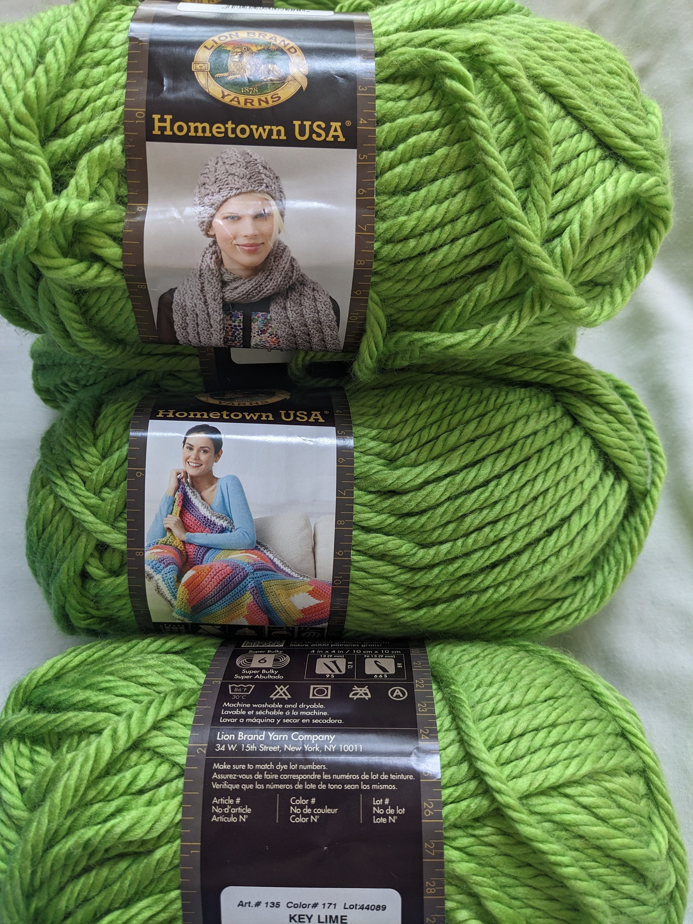 Pack of 3) Lion Brand Hometown Yarn-Oklahoma City Green