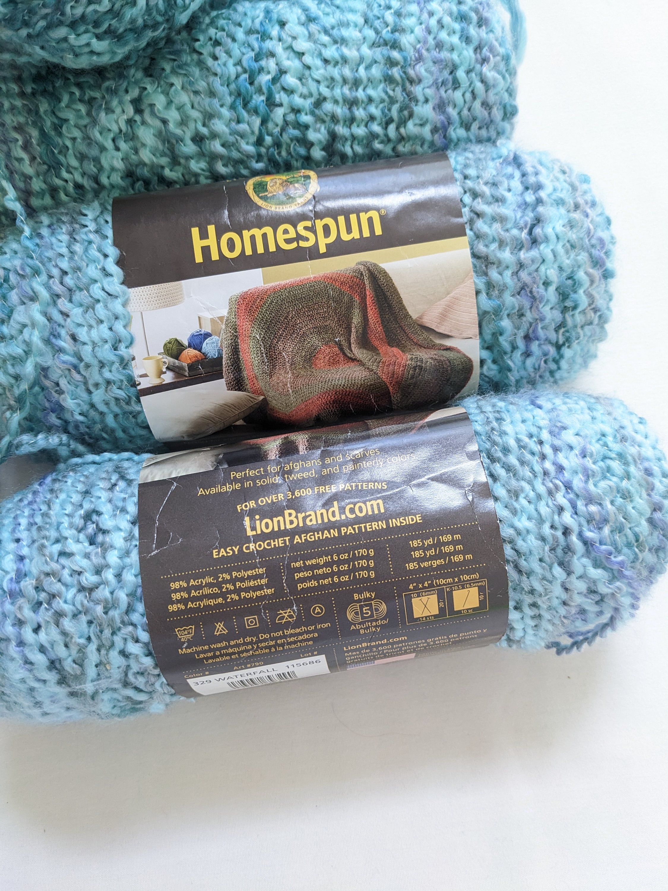 Lot Lion Brand Homespun yarn blue shades knitting crochet 14 oz total