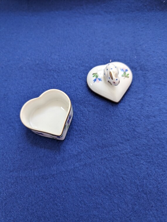 Herend Hungary 6112/PBG Ring/Earrings Box Heart B… - image 5