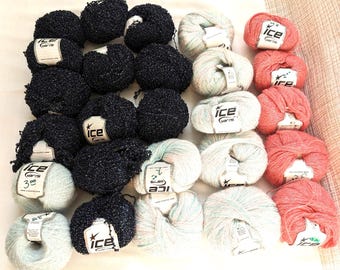 Acrylic Wool Lurex Blend Yarn: Retro Chic Boucle, Glitter Mix, Mohair Style