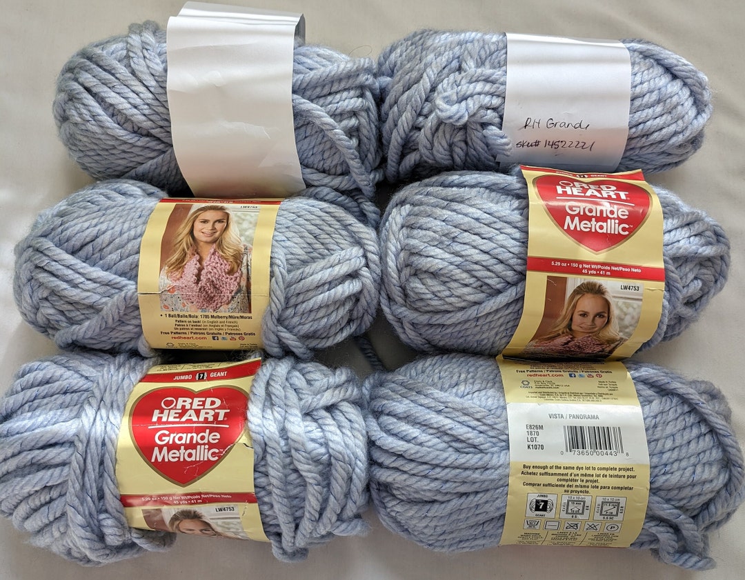 Yarn Craft Red Heart Grande Metallic Color Vista/panorama Etsy