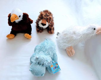 Webkinz Plush Stuffed Animals: Platypus, Tiger, Hippo, Eagle