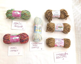 Yarn Bee Assorted Yarn Lot: Bamboo Cotton Acrylic Blend, 4 Medium Weight