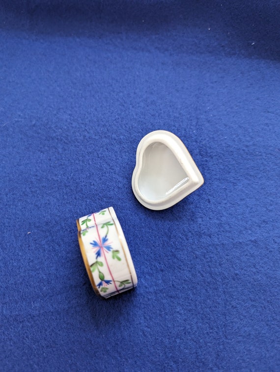 Herend Hungary 6112/PBG Ring/Earrings Box Heart B… - image 6
