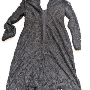 Woman Cocktail Dress Adrianna Papell Evening Floral Black Lace Long Sleeve Size 12P image 7